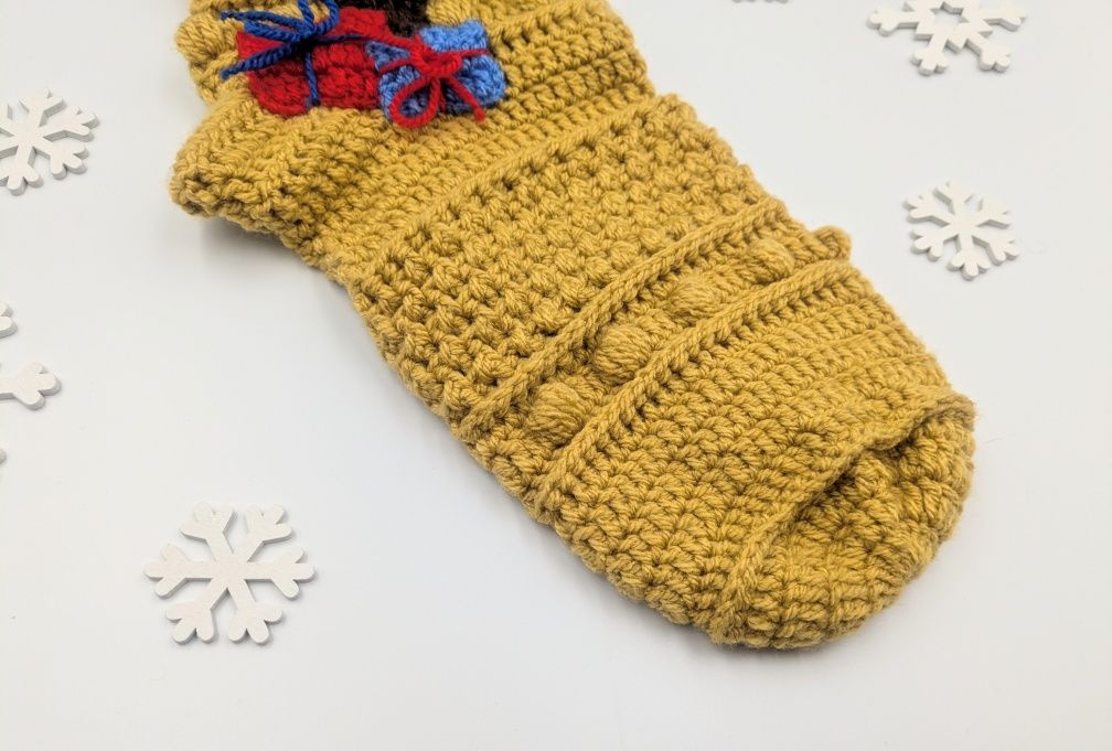 Skarpeta na prezenty świąteczna ozdobna handmade rękodzieło choinka