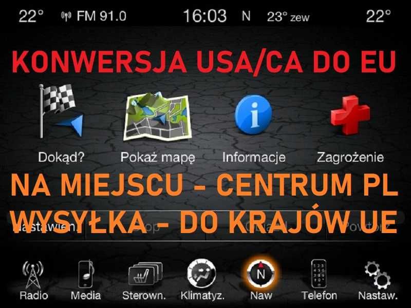 Konwersja WYSYŁKOWA Polskie menu Mapy Uconnect 8.4 Jeep Dodge RAM