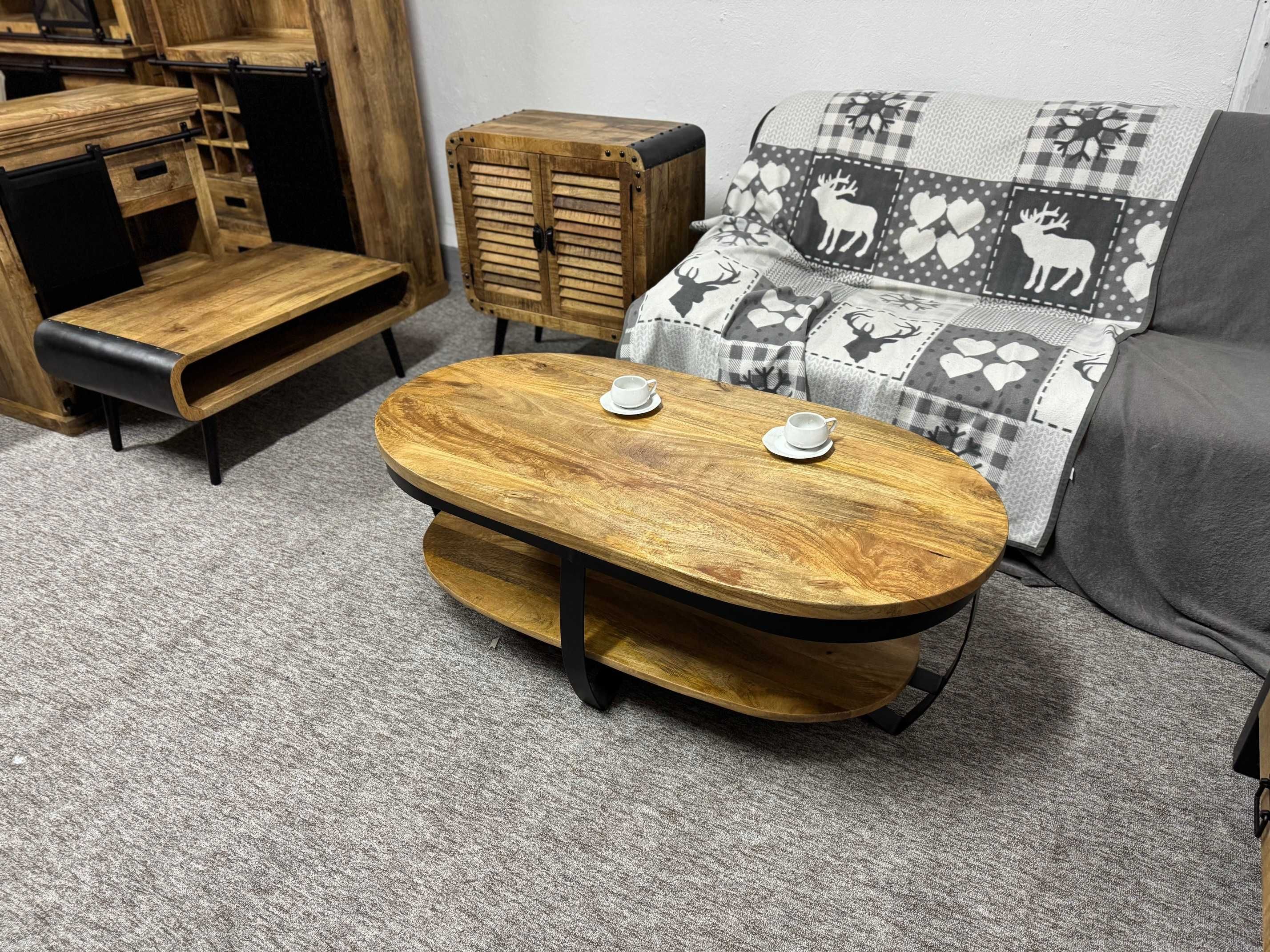 Wyjatkowy Eliptyczny stolik do salonu, kawowy... styl LOFT  nowy F-Vat
