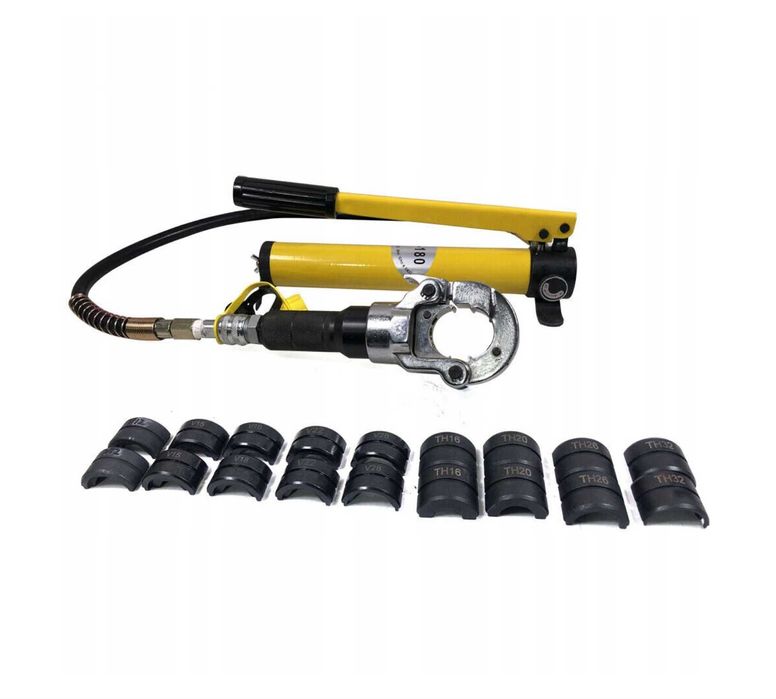 Zaciskarka hydrauliczna 6T 16mm + 9 matryc V/TH, głowica 360°