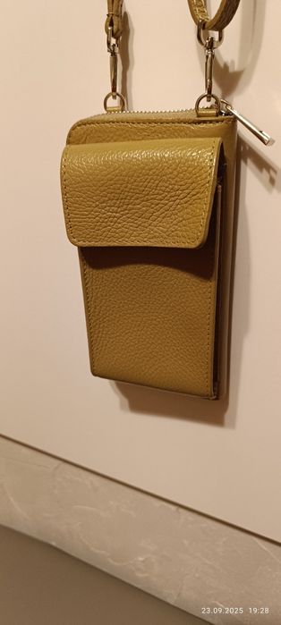 Torebka włoska skóra portfel i na telefon