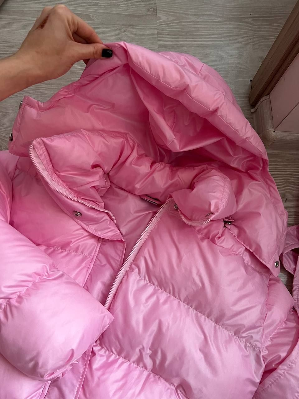 Куртка пуховик женская розовая яркая