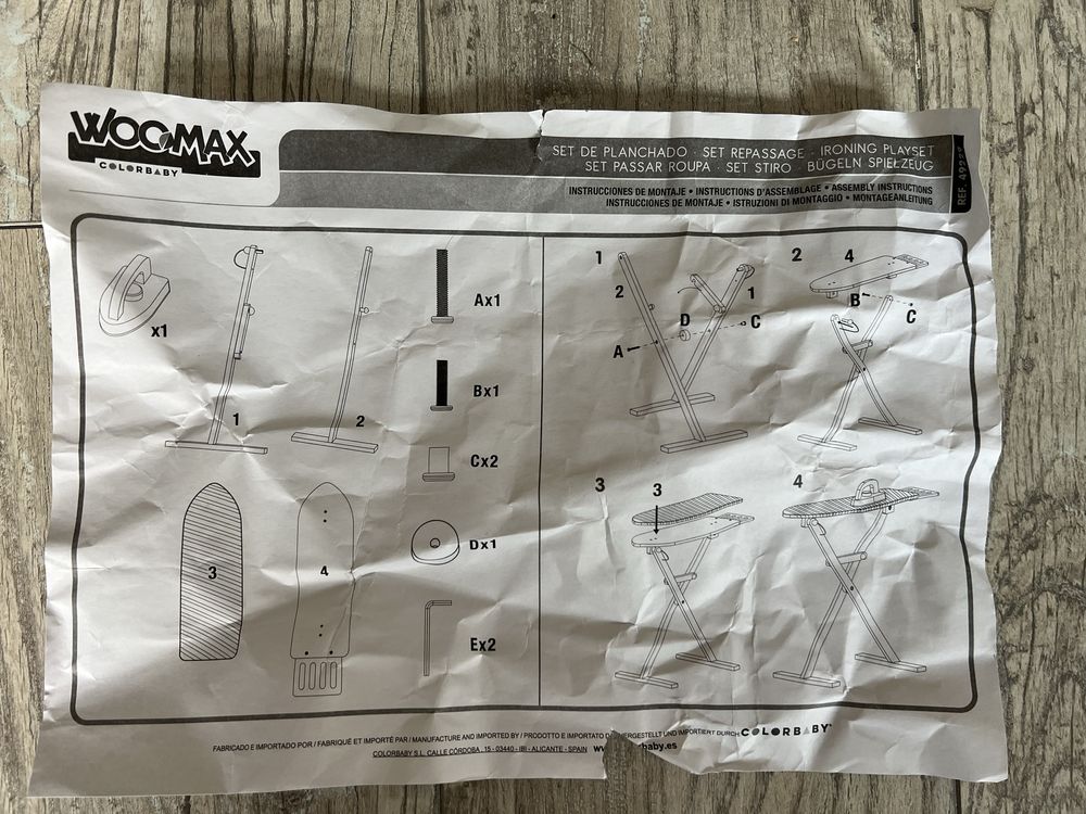 Drewniany zestaw do prasowania dla dzieci, Colorbaby Woomax