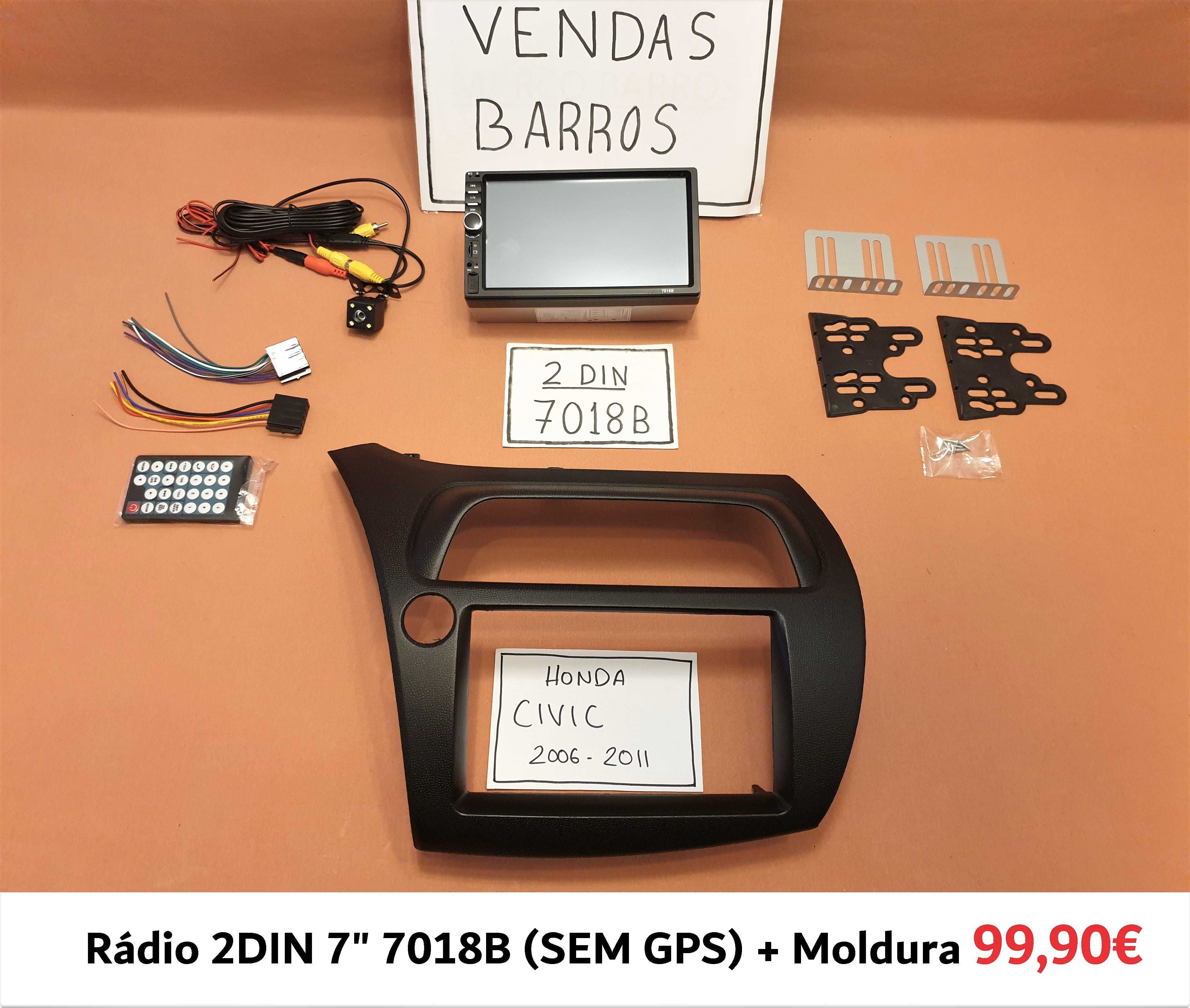 (NOVO) Rádio 2DIN HONDA Civic Hatchback (2006 a 2017) • Android 4+32GB