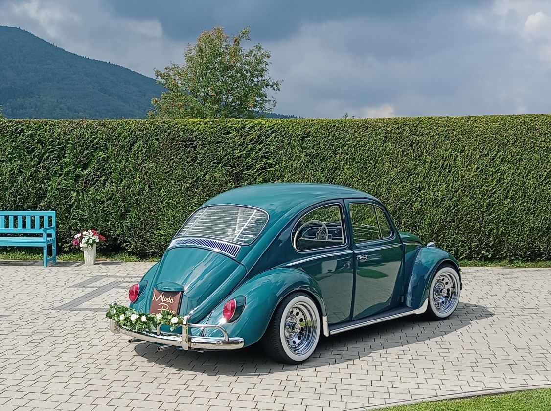 Garbus VW auto do ślubu samochód do ślubu retro zabytek boho  zdjęcia