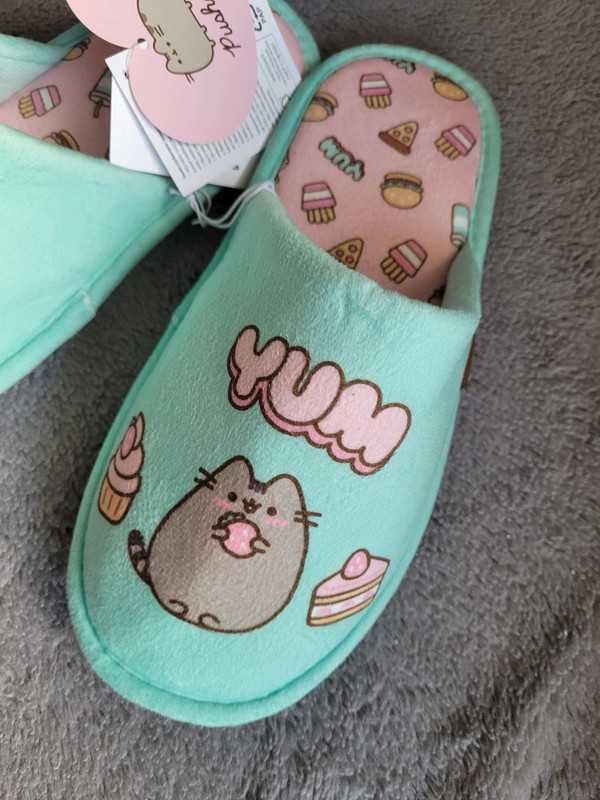 Kapcie Pusheen rozm. 38 miętowe yum z kotem koty kot nowe z metkami