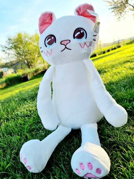 Pluszowy biały kot kotek _ maskotka nowa