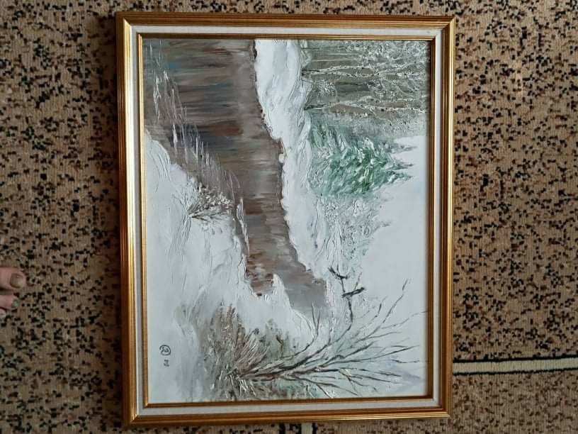 Картины, "Зима", размер 50*40 см, холст, масто картина оформл. в раму