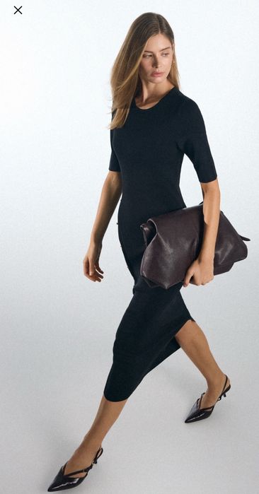 Sukienka dzianina czarna midi Mohito