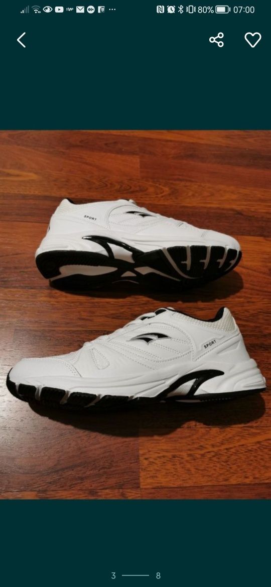 Sportowe Buty Męskie Na Codzień Do Biegania Lekkie Wygodne Białe *