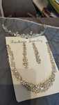 conjunto de noiva tiara + brincos+ colar strass