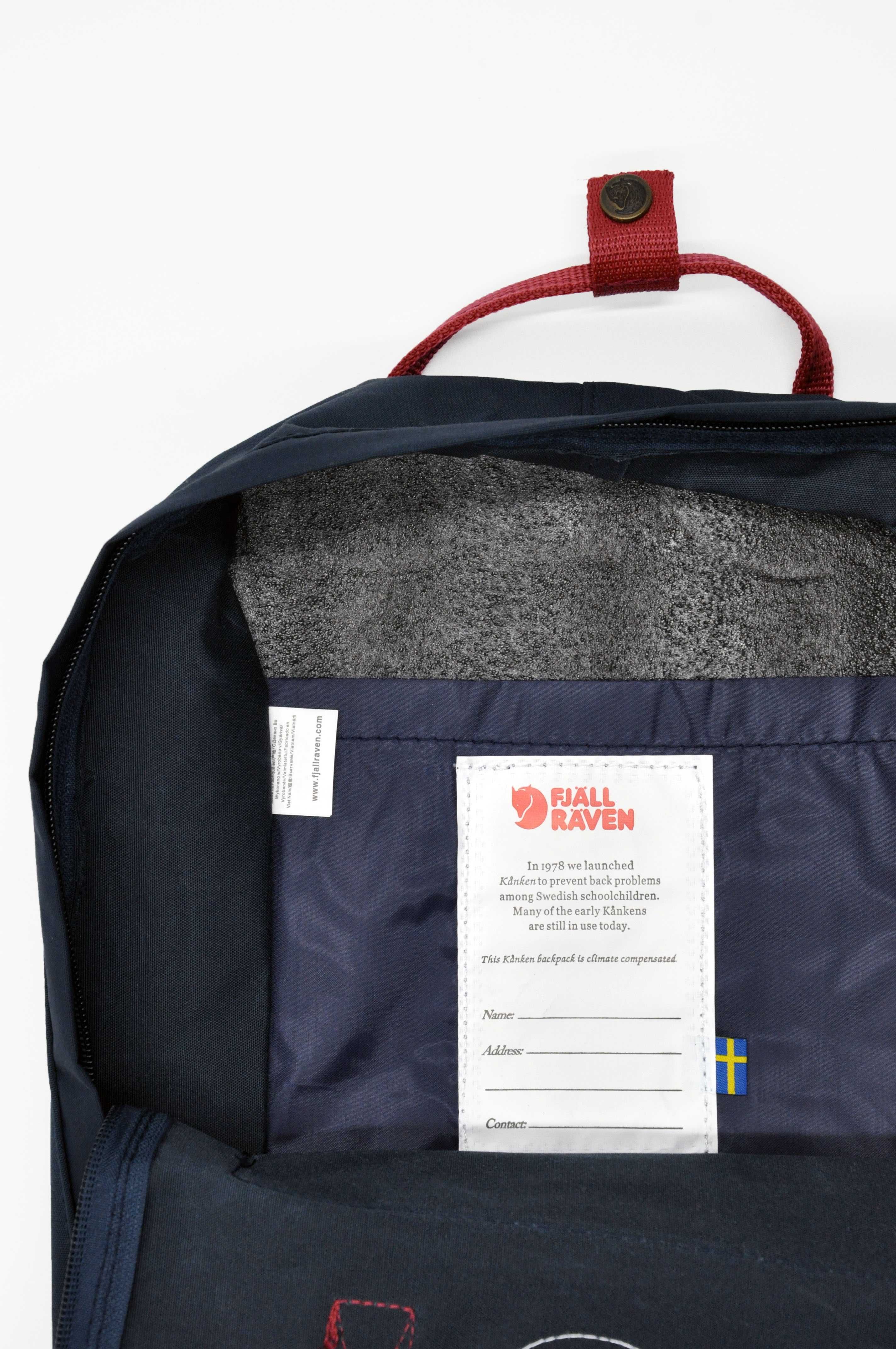 Plecak Fjallraven Kanken 16L kolor Navy Blue / Red