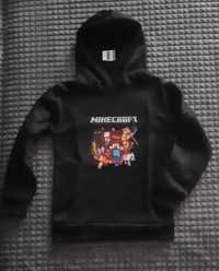 Minecraft Bluza z kapturem czarna 120