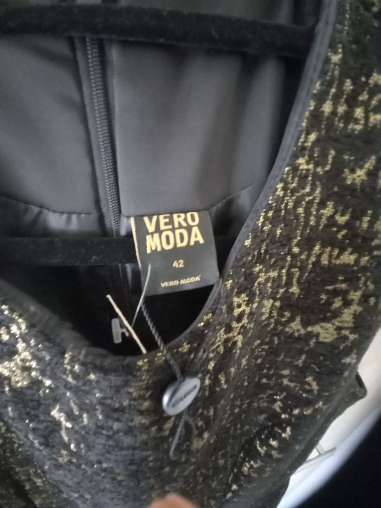 Suknia czarno złota rozm M/L Vero Moda sylwester wesele święta