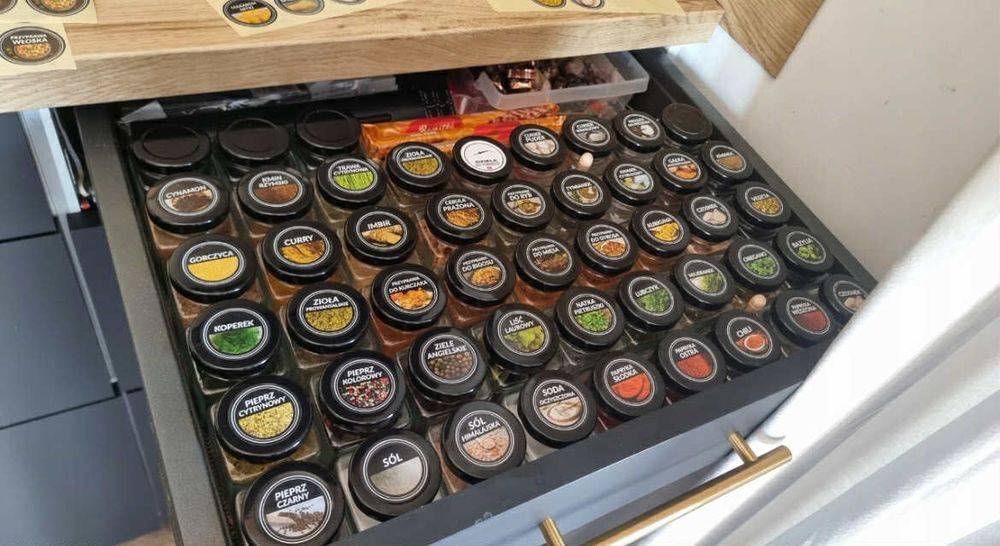 24x słoiczki 120 ml na przyprawy nabierak + 200x etykiety przyprawnik