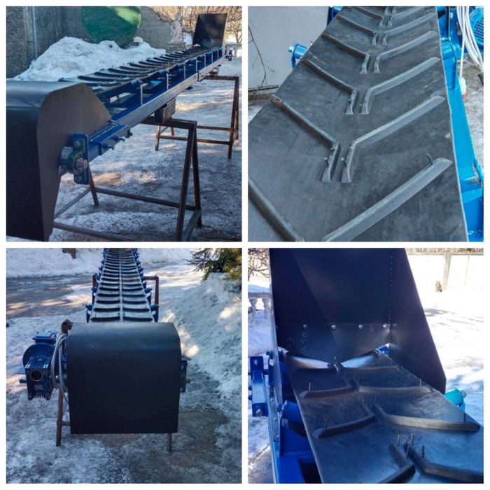 Погрузчик ленточный конвейер. Транспортер стрічковий прямий, похилий