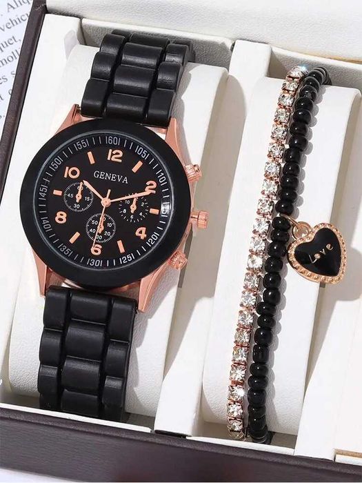 conjunto de pulseiras+ relogio novos