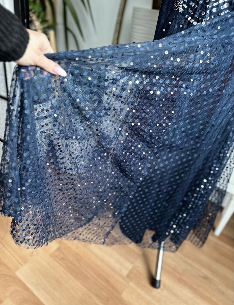 maya deluxe cekinowa sukienka tiulowa maxi s 36 m 38 L