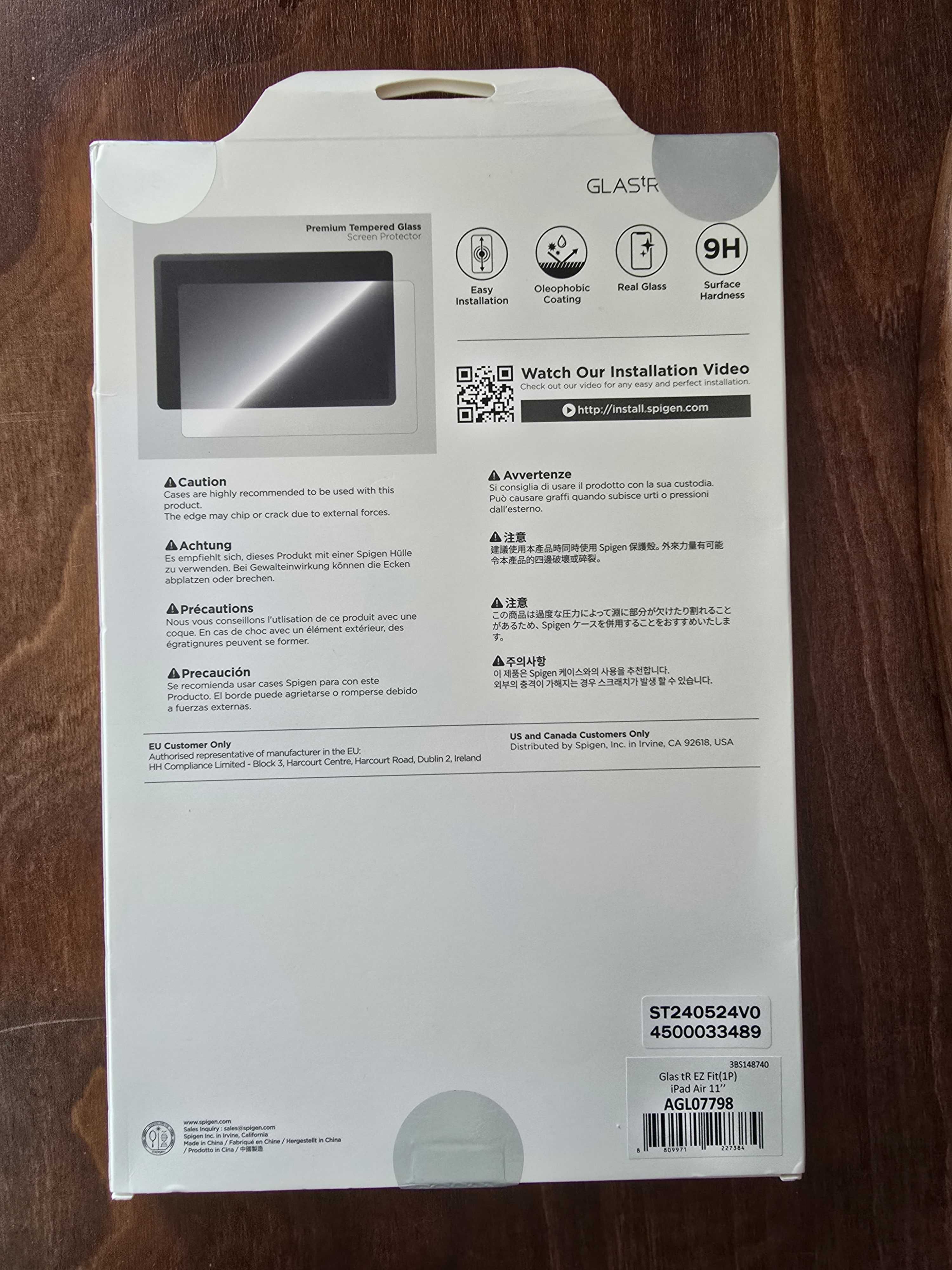 Spigen hartowane szkło ochronne 9H do iPad Air 11 10.9" + aplikator