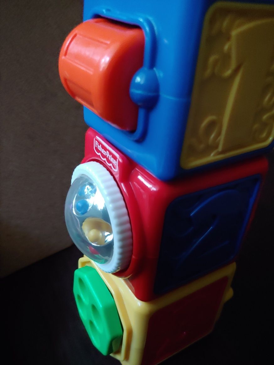 Fisher-Price, Aktywne Klocki Ze Zwierzątkami Zestaw 3 Klocków Zabawka