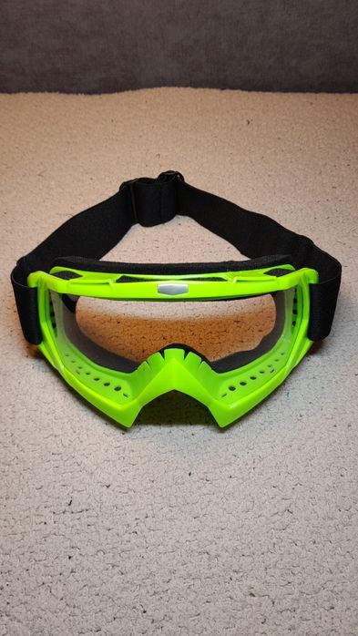 Okulary gogle narciarskie snowboard cross ATV zielone