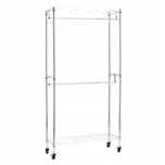 Amazon Basics Chromowany wieszak na ubrania z półkami 91x355x183 cm