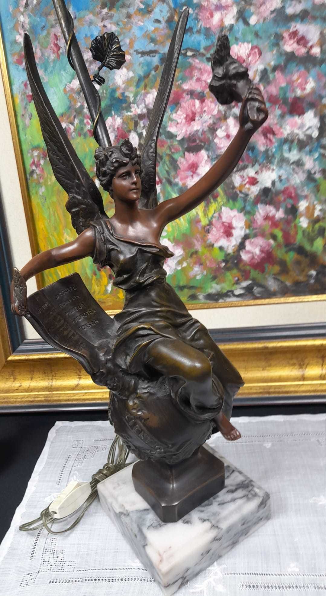 Candeeiro Art Nouveau Antigo - Art Nova Decoração de candeeiro vintage