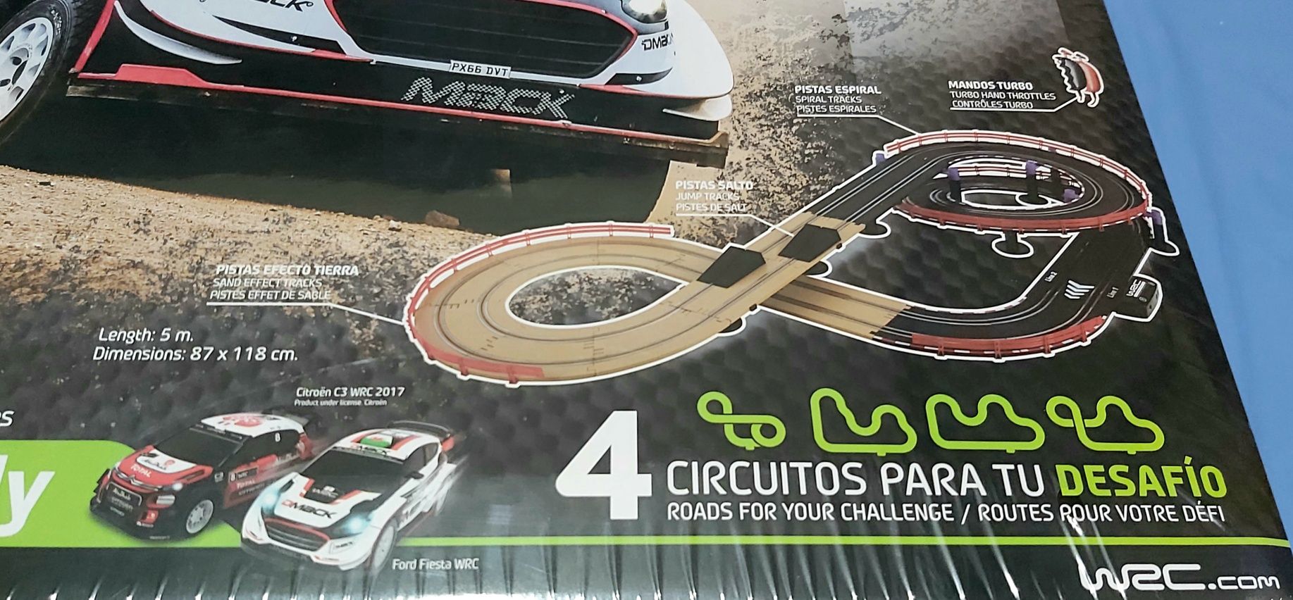 Pista circuito carros WRC Land Rally Nova. Citroen C3 e Ford Fiesta