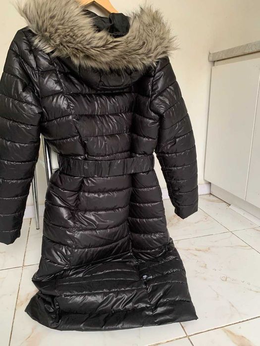 Стьобане пальто Sinsay з капюшоном, довге, на розмір М/38/46