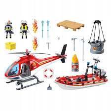 Playmobil 70335 Straż pożarna z łodzią i helikopter- .Brak pudełka