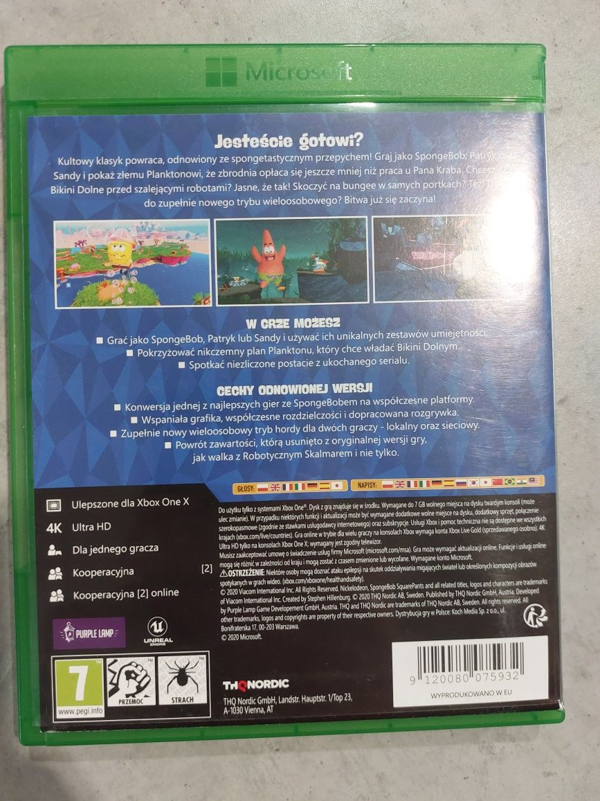 SpongeBob xbox  one polska wersja jezykowa