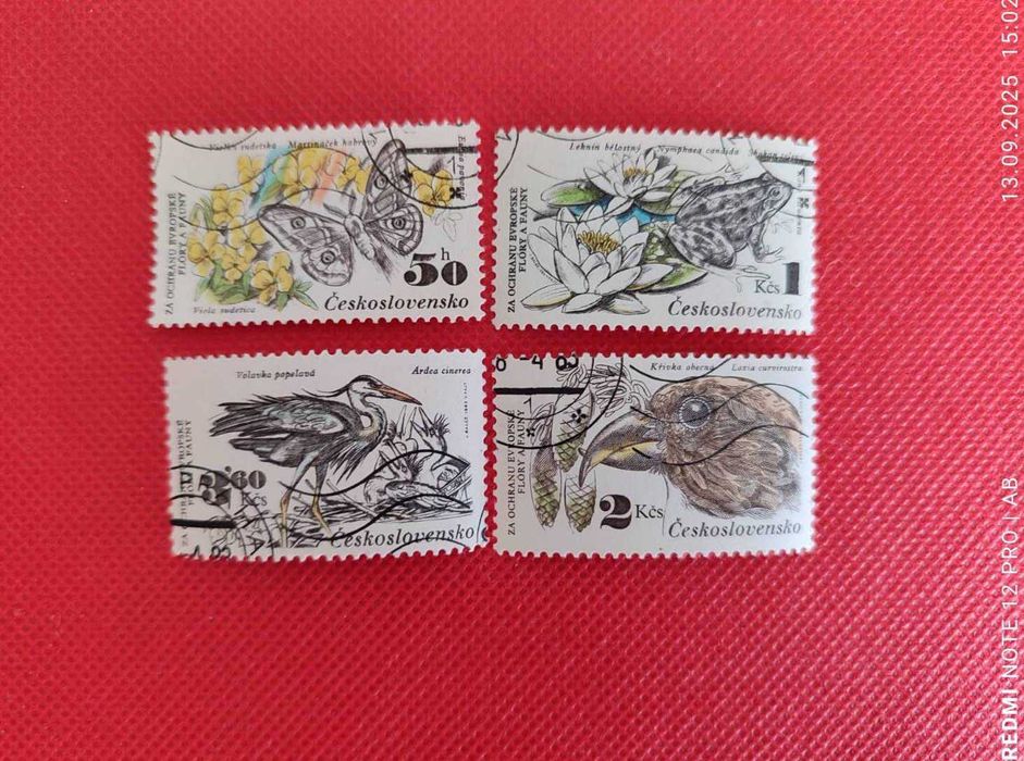 Czechosłowacja 1983, Natura fauna i flora, 4 znaczki, vintage