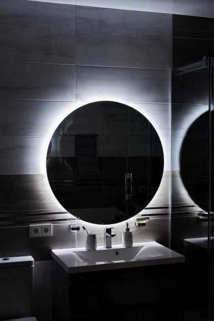 Дзеркало кругле з підсвіткою вологостійке в ванну