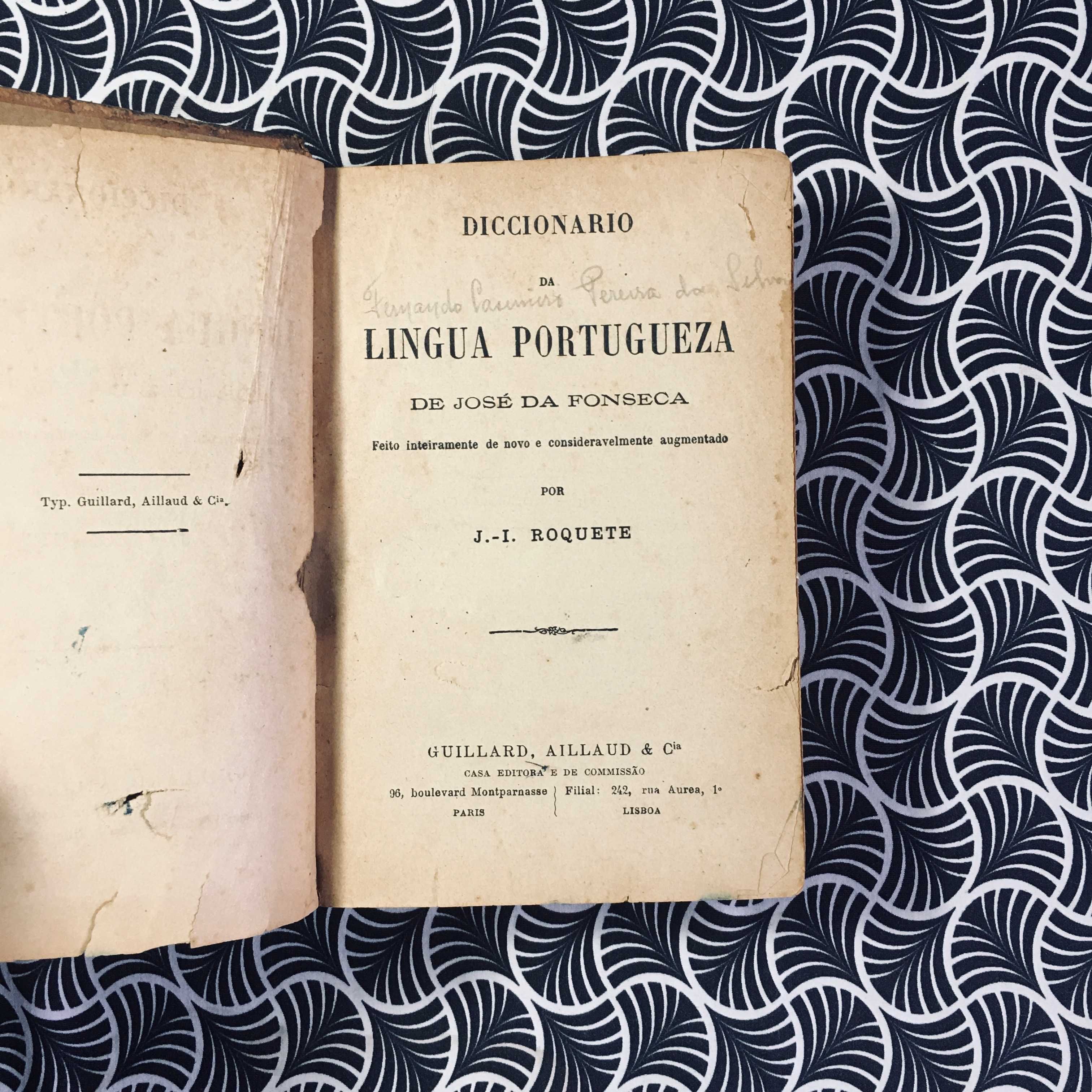 Diccionario da Lingua Portugueza e dos Synonymos - J. I. Roquette
