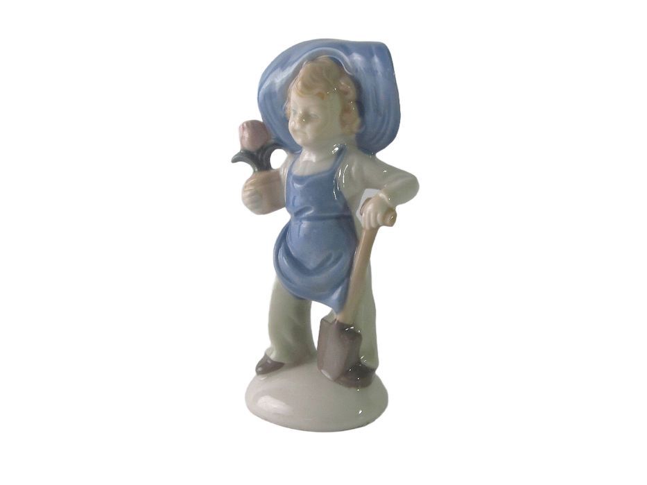 stara figurka porcelanowa mały ogrodnik chłopiec 1