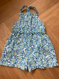 Kombinezon sukienka na ramiączkach kwiaty Niebieski Zara 104 110