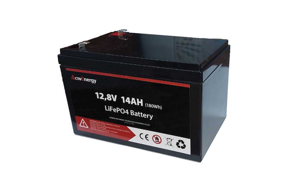 Акумулятор ActivEnergy 12,8 В 14Аг LiFePO4 для систем сигналізації