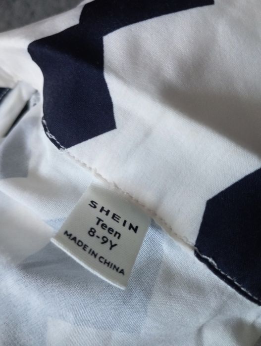 Sukienka długa midi shein Teen długa wzorzysta dla dziewczynki