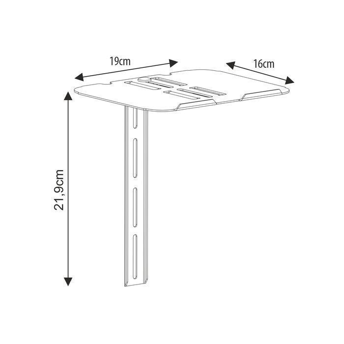 Półka ścienna pod dekoder DVB-T2 DVD do 3 kg dualny montaż D-52