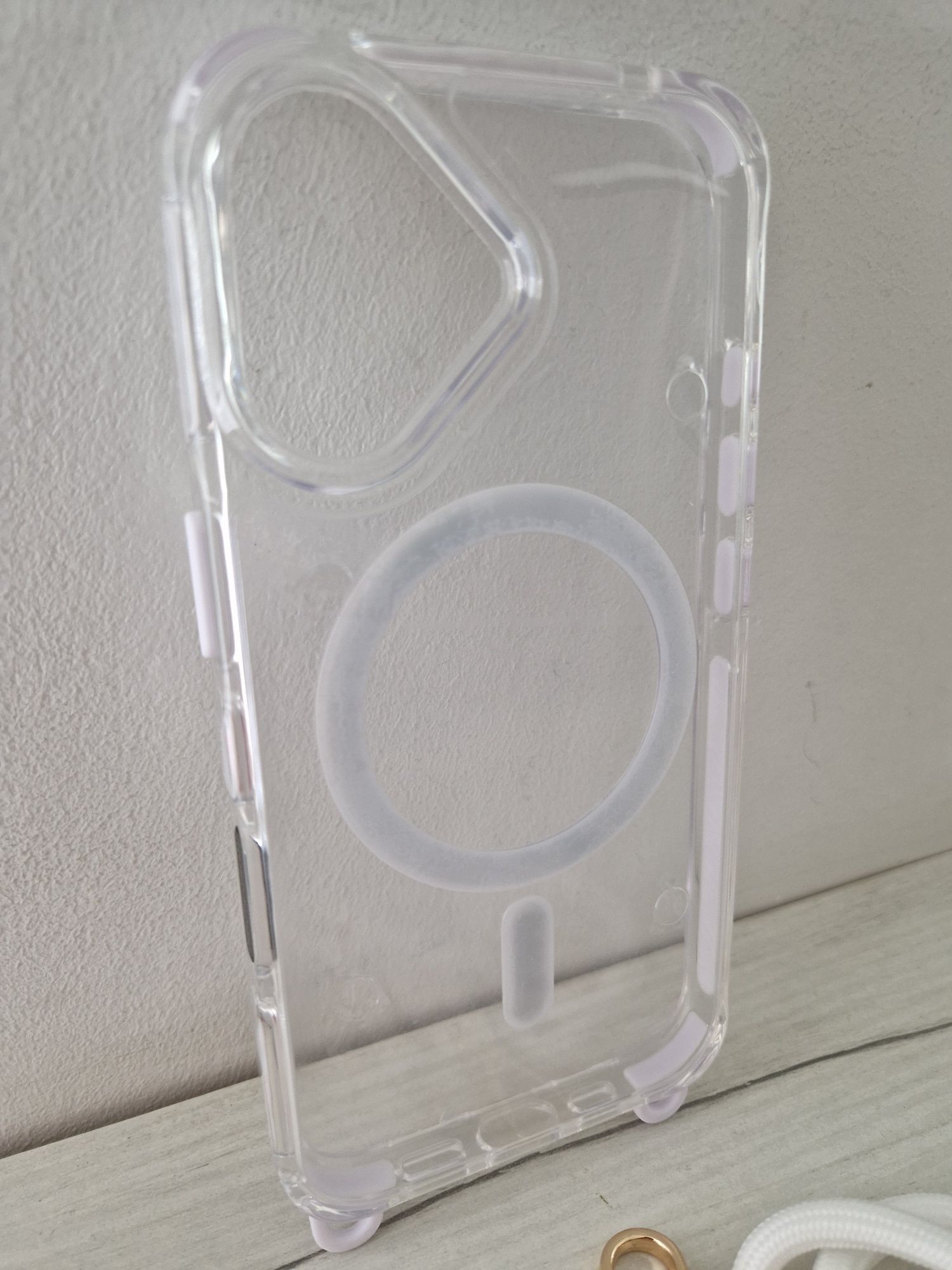 Tel Protect Strap Clear Case do Iphone 16 biały