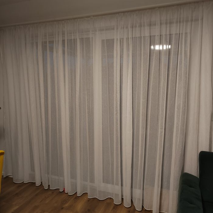 Firana biała deszczyk