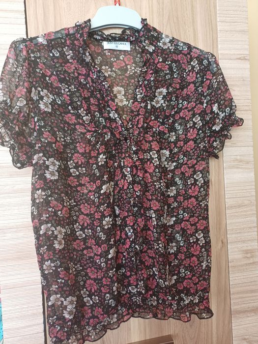 Bluzka damska letnia elegancka w kwiatki