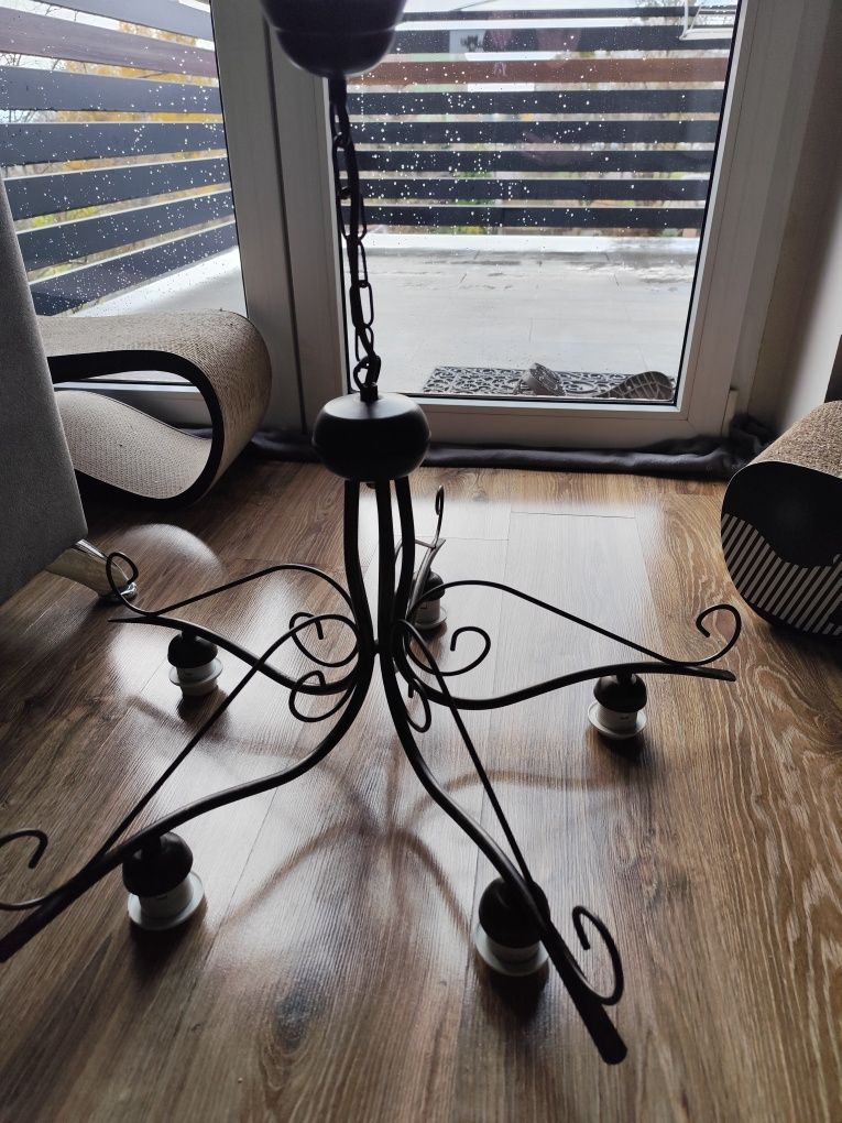 Lampa metalowa pięcioramienna
