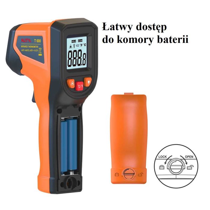 termometr PIROMETR przemysłowy laserowy na podczerwień do klimatyzacji