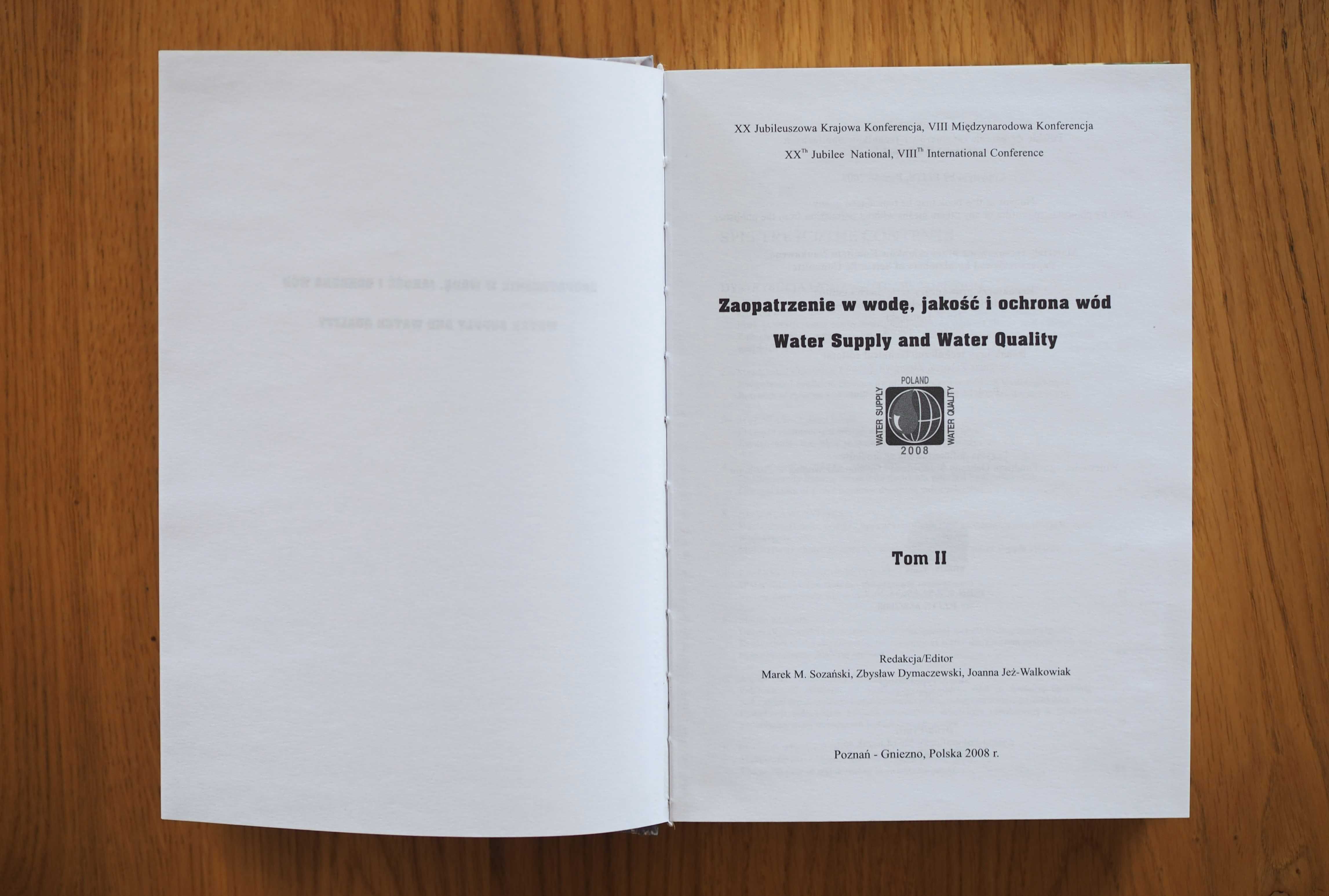 Zaopatrzenie w wodę, jakość i ochrona wód tom I, II