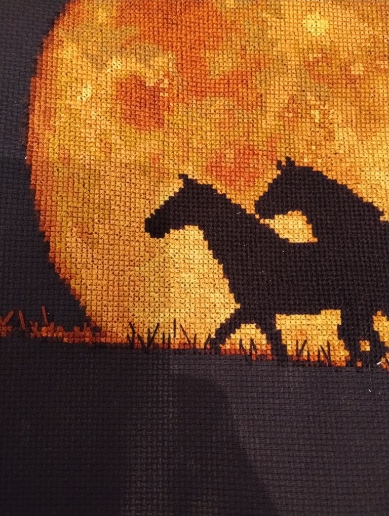 Obraz haft krzyżykowy konie
