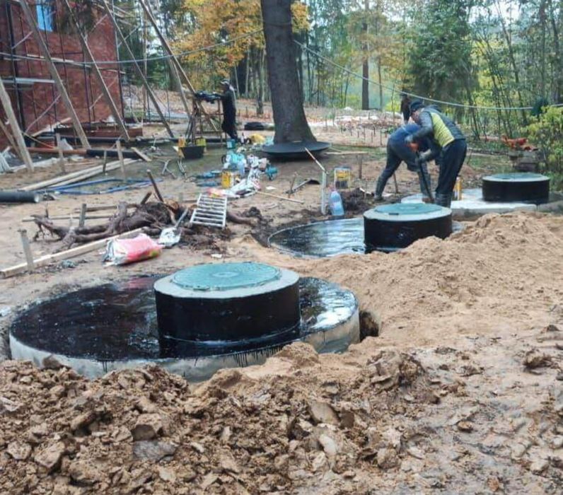 Копка і монтаж септиків, каналізації з кілець 8/10.5/13 куб.