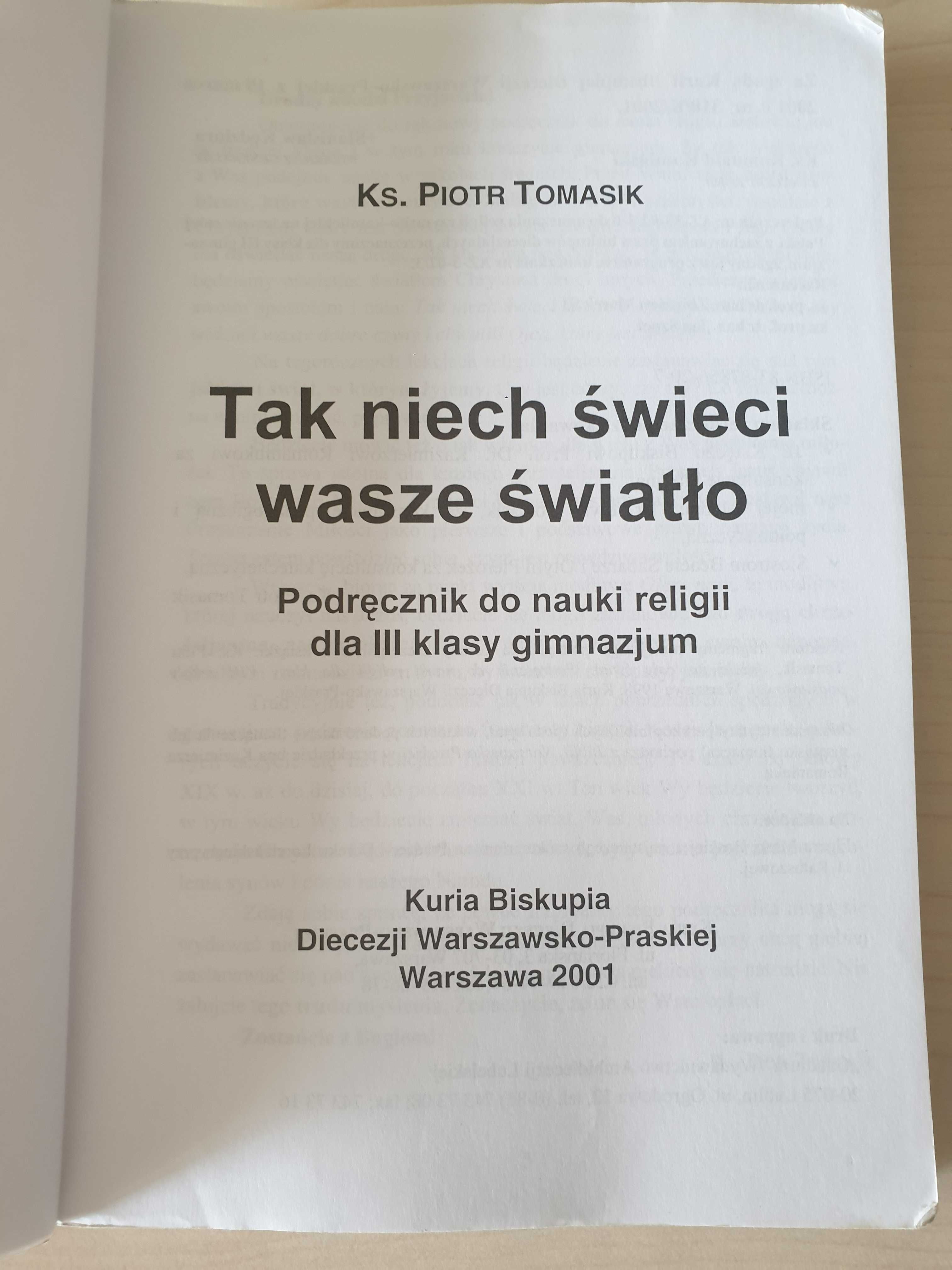 Podręcznik: Tak niech świeci wasze światło - ks. Piotr  Tomasik