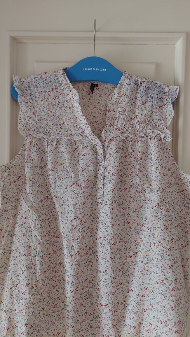 Kobieca  bluzka romantic ultralight cotton flowers r Plus Size, XXL