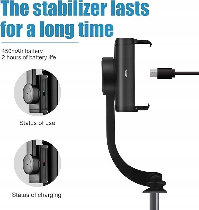 Stabilizator gimbal statyw z bezprzewodowym pilotem bluetooth dla tel.